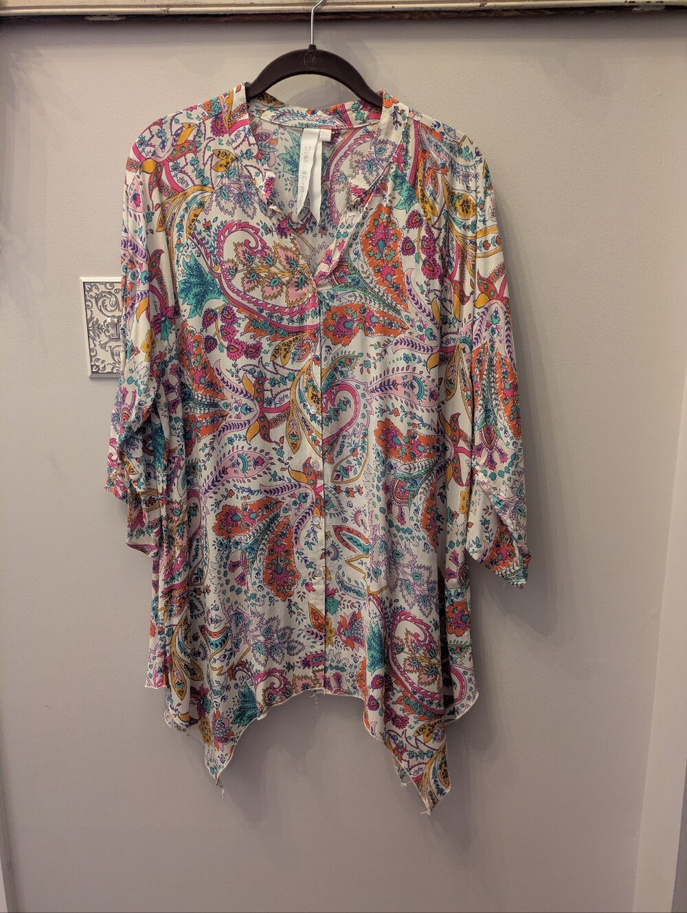 Lightweight Paisley Print Tunic Top - Multicolor